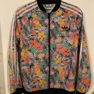 Adidas Girls Jacket Floral Zip Size US L